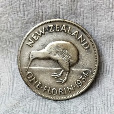 NEW ZEALAND 1934 . FLORIN . VERY SCARCE DATE